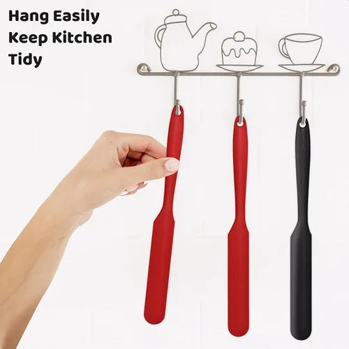 Vista 7 de Raspador de tarro de silicona con mango largo, esparcidor de mermelada para mantequilla de maní, espátula de cocina para hornear y glaseado