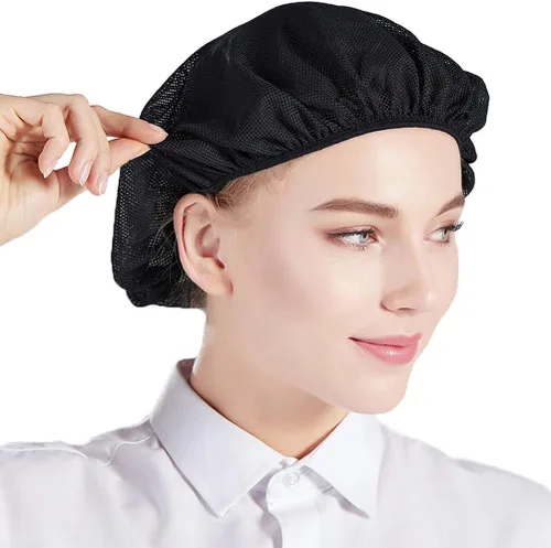Vista 4 de Nanxson Sombrero de chef elástico ajustable para el cabello, gorra de trabajo transpirable para servicio de alimentos, cocina, hornear, cocinaCF9082