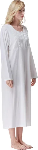 Vista 9 de Keyocean Camisones para mujer, algodón suave, cómodo, ligero, manga larga, camisón para dormir