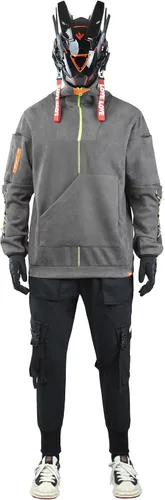 Vista 9 de Niepce Inc Sudadera Cyberpunk con media cremallera para hombre