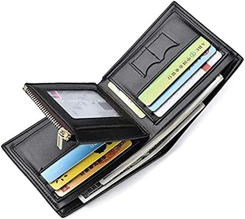 Vista 3 de Personalizado para hombre nombre monedero texto personalizado grabado plegable cartera de cuero