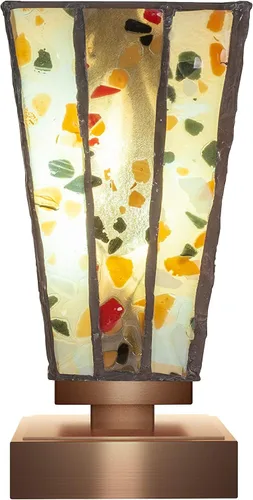 Vista 19 de Toltec Lighting Luna Accent - Lámpara de mesa, acabado grafito, cristal cuadrado de burbujas ahumadas de 3.5 pulgadas