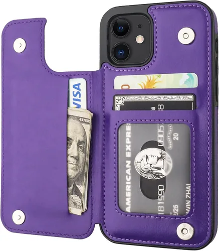 Vista 11 de ONETOP Compatible con iPhone 12 Compatible con iPhone 12 Pro Funda Cartera con Portarjetas, Funda de Cuero PU con Soporte y Ranuras para Tarjetas