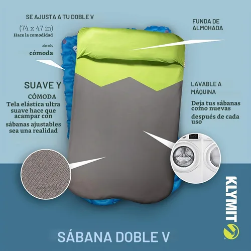 Vista 2 de Klymit - Sábana en V para tu colchoneta estática V (nueva)