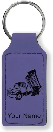 Vista 23 de LaserGram Llavero rectangular, camión volquete, grabado personalizado incluido