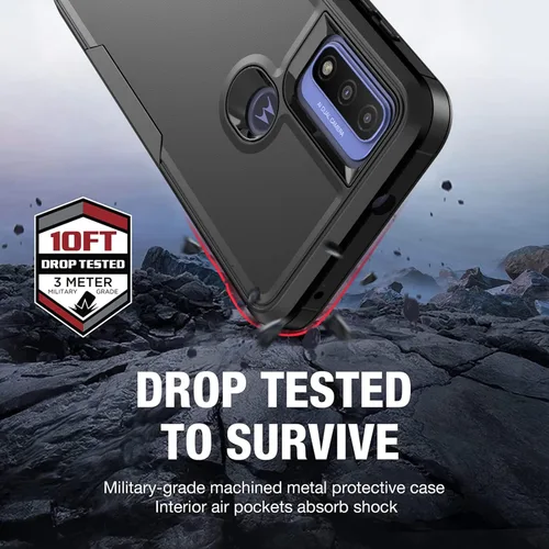 Vista 2 de Funda para Moto G Play 2023, a prueba de golpes, a prueba de caídas, protector de pantalla de vidrio templado, funda de protección resistente