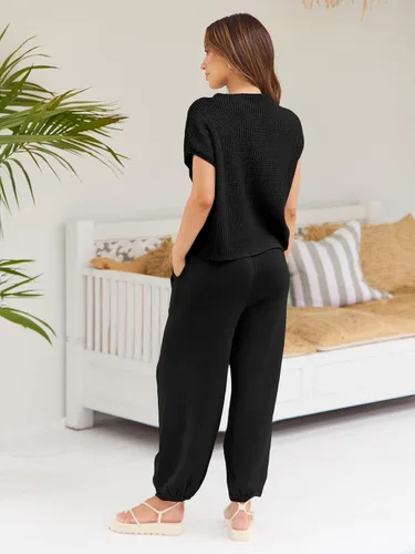 Vista 5 de LILLUSORY Conjuntos de 2 piezas de punto para mujer, conjuntos de sudadera de moda