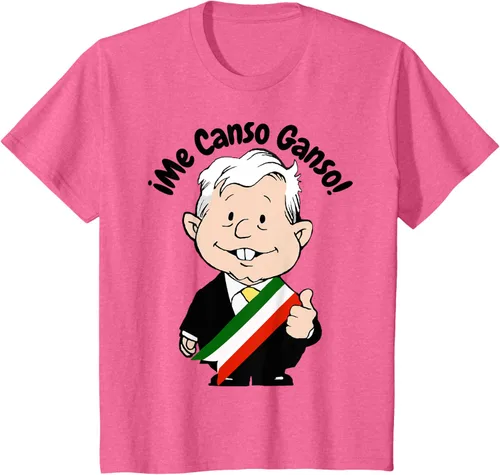 Vista 52 de AMLO Amlito Me Canso Ganso - Camiseta con diseño de dibujos animados mexicanos Gris Oscuro