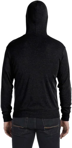 Vista 2 de Bella + Canvas Unisex Triblend - Sudadera ligera con capucha y cremallera completa, Negro (Solid Black Triblend)