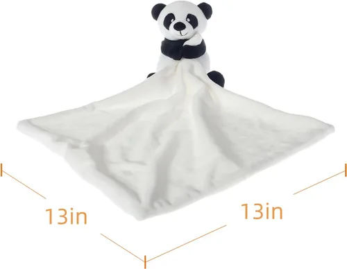 Vista 6 de Apricot Lamb Manta de seguridad de animales de peluche, panda, manta de personaje para guardería, felpa de lujo para acurrucarse