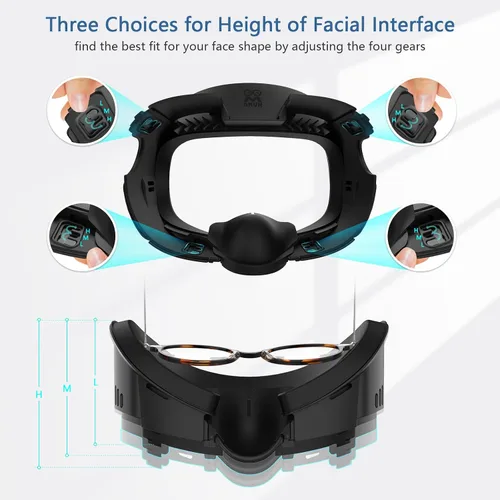 Vista 3 de AMVR Face Cover Pad Facial Interface Compatible with MetaOculus Quest 3 Accessories, with Soft PU Face Cushion Pad Replacement for Quest 3 and