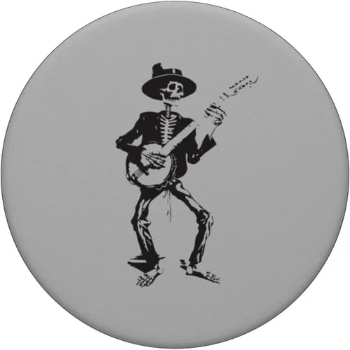 Vista 3 de Banjo bailando esqueleto Bluegrass Festival de música PopSockets intercambiables PopGrip