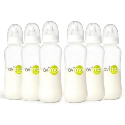 Vista 10 de Avima - Biberones anticólicos para bebé – 4 oz, tetinas de flujo lento – sin BPA, cuello estándar – Etapa 1 para 0–3 meses – Juego de 6