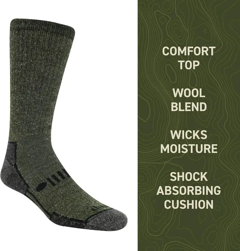 Vista 3 de Jeep Men's Heavy Duty Wool Crew Socks-2 Pair Pack-Cushioned Comfort