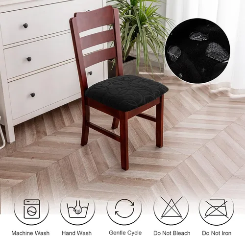 Vista 7 de Fundas de asiento impermeables para sillas de comedor, fundas elásticas para sillas de comedor, fundas protectoras para sillas de cocina, hotel
