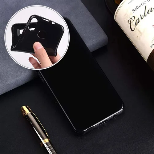 Vista 2 de Funda para Realme 7i RMX2193 (6.5"), con [1 película protectora de vidrio templado], KJYF Funda protectora de silicona suave negra a prueba