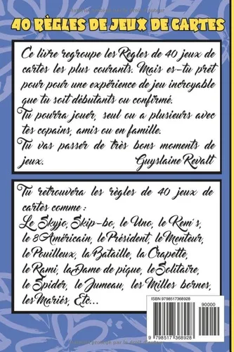 Vista 2 de Règles de jeux de cartes 40 règles de jeux pour Débutants Règles du jeu pour enfants et débutant jeu de cartes enfant pour ne plus s'ennuyer jeux