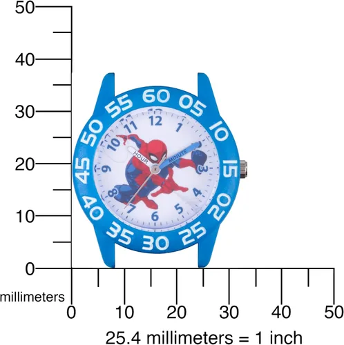 Vista 5 de Marvel Spider-Man Kids' Plastic Time Teacher Analog Quartz Nylon Strap Watch