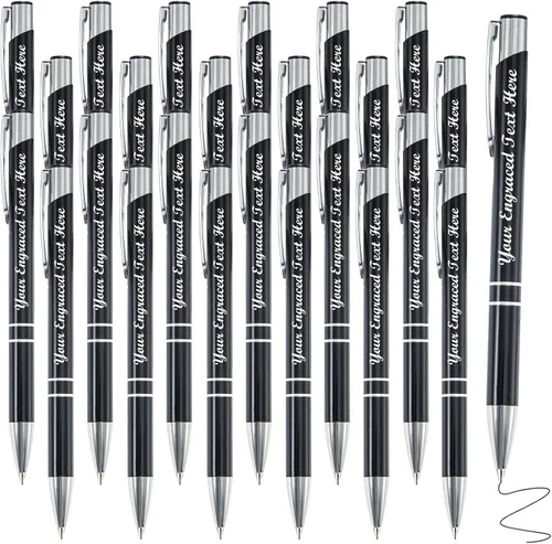 Vista 24 de Bolígrafos personalizados a granel con grabado sin nombre, bolígrafo de impresión personalizada, bolígrafo de metal pastel, regalo personalizado
