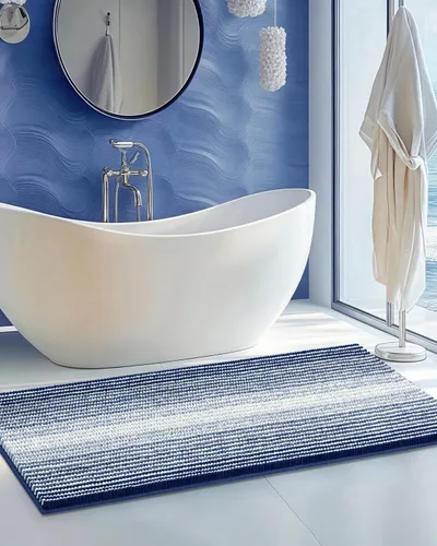 Vista 128 de BSICPRO Tapetes de baño de felpilla, 20 x 32 pulgadas, antideslizantes, absorbentes, suaves, peludos, para baño, lavables a máquina (salvia)