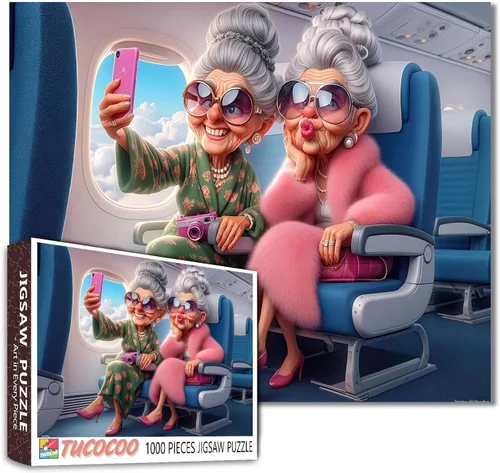Vista 8 de Rompecabezas de 1000 piezas de anciana afroamericana para adultos, abuela tocando la guitarra, rompecabezas para actividades familiares desafiantes