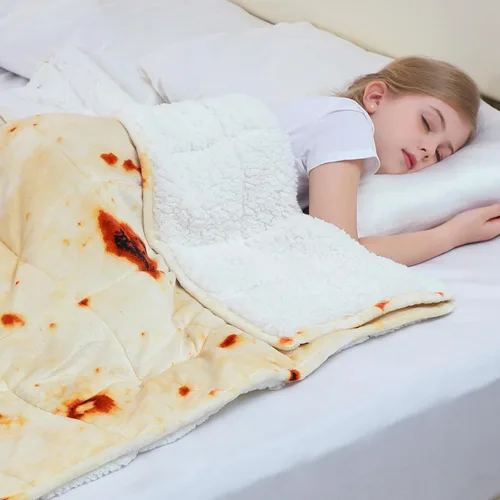 Vista 2 de Aemicion Manta con peso para niños de 7 libras, tamaño individual de 41 x 60 pulgadas, cómoda, suave y esponjosa Sherpa, manta pesada para niños