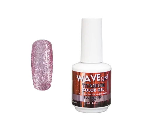 Vista 6 de WAVEGEL - Esmalte de uñas en gel con purpurina, colección Titanio, #28 Twinkle Pink I 0.5 onzas