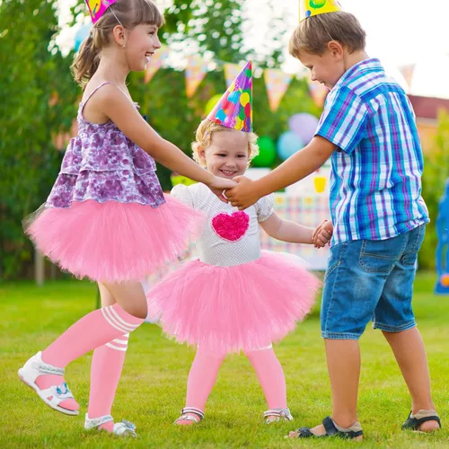 Vista 2 de Zhanmai 5 Layered Tutu Skirt for Kids Tulle Tutu Skirt with Tube Socks Princess Runners Costumes Cosplay for Girls Kids