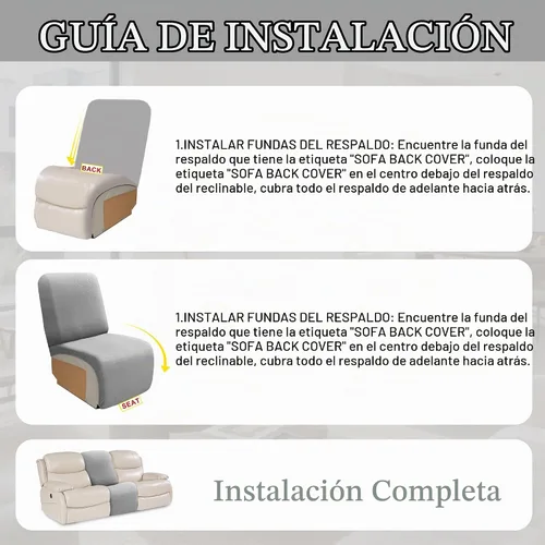 Vista 7 de Fundas de sofá reclinable seccional 100% impermeables para sofá reclinable en forma de L, funda de sofá modular de esquina en forma de L, fundas