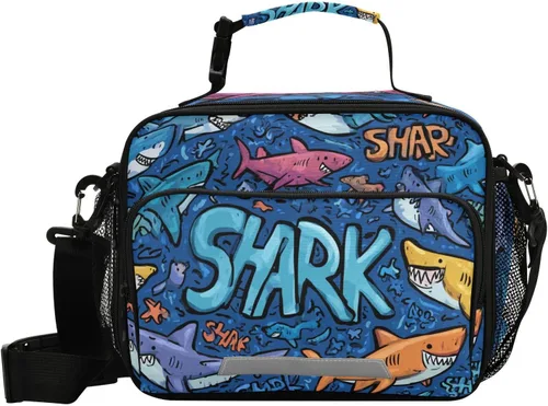 Vista 26 de Vangogh - Lonchera para niños con diseño de noche estrellada, organizador de doble aislamiento, impermeable y reutilizable, bolsa de comida