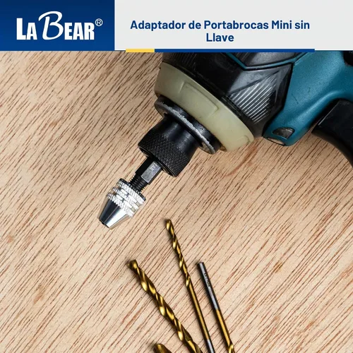 Vista 7 de LABEAR - Adaptador Mini Sin Llave para Portabrocas de ¼ Pulgada con Vástago Hexagonal Capacidad de 0.3-3.2mm para Brocas Micro