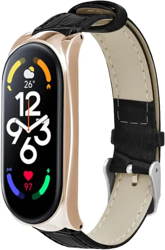 Vista 9 de Correa deportiva compatible con Xiaomi Mi Band 7, correa de reloj de cuero KangPlus suave de repuesto, correa deportiva ajustable y cómoda