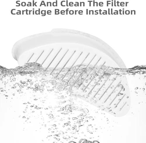 Vista 5 de Filtro de fuente de agua para gatos, filtro de fuente de bebida para mascotas, compatible con dispensador de gatos de 67 oz/2 L, alimentador