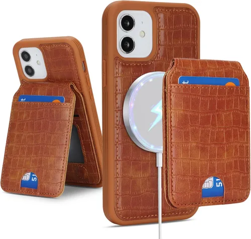 Vista 9 de Havaya Funda para iPhone 12 y 12 Pro compatible con cartera MagSafe con tarjetero - Funda magnética desmontable 2 en 1 - Ranuras para tarjetas