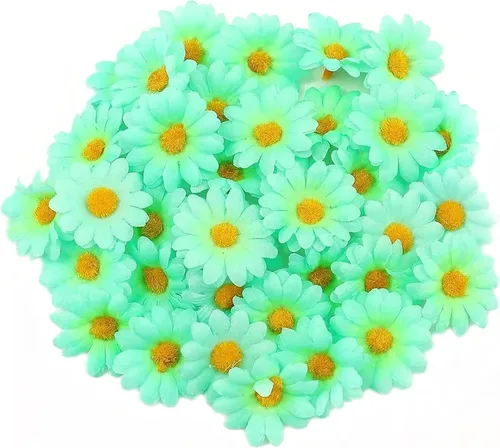 Vista 18 de 100 cabezas de girasol de seda de 1.969 in, 2 pulgadas, decoración de boda, corona de regalo, álbum de recortes, manualidades, fiesta, festival