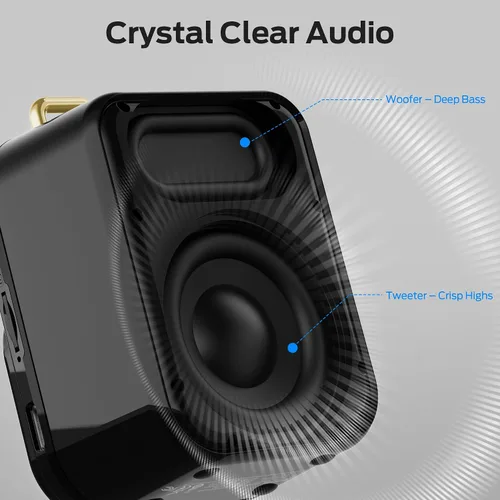 Vista 7 de Altavoces Bluetooth Monster S350, Altavoz Inalámbrico Portátil con Pantalla Táctil, Bluetooth 6.0, Altavoz de Regalo Retro con Mensaje y Alarma