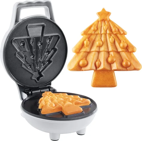 Vista 8 de Mini waflera de árbol de Navidad: haz que estas fiestas sean especiales para niños con una bonita waflera de 4 pulgadas, electrodoméstico eléctrico