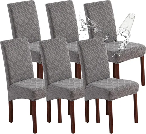 Vista 36 de Genina Juego de 4 fundas 100 % impermeables para sillas de comedor grandes, fundas protectoras elásticas para sillas Parson para el hogar