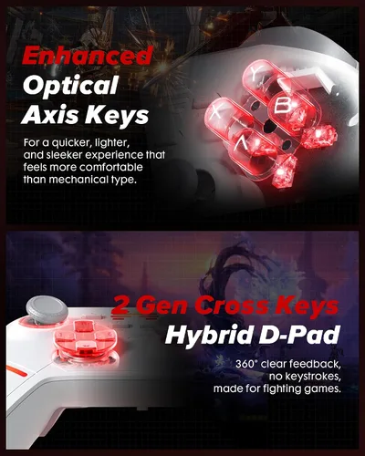 Vista 5 de BEITONG Controlador inalámbrico KP40 para PC, Switch/Switch 2, Android, TV, Steam Deck, Joysticks TMR ajustables de precisión, disparadores TMR