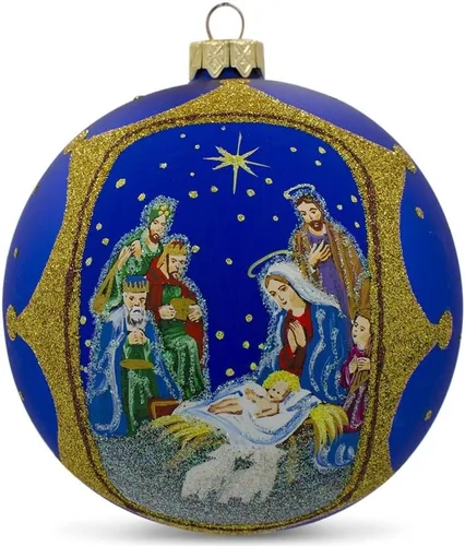Vista 5 de Bola de cristal para recoger la Natividad Sagrada, adorno de Navidad de 4 pulgadas