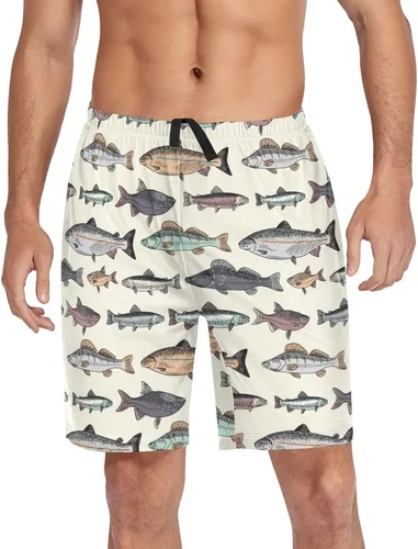 Vista 11 de Ollabaky Pantalones cortos de pijama para hombre Pjs partes inferiores pantalones cortos para dormir ropa de descanso pantalones de pijama