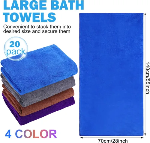 Vista 2 de Newwiee Juego de 20 toallas de baño a granel, toallas de baño grandes de secado rápido de 55 x 28 pulgadas para spa, gimnasio, salón, hotel y uso