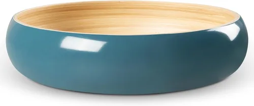 Vista 13 de LEXA Frutero de bambú para encimera de cocina, 12 pulgadas grande y redondo, cuenco de fruta de madera lacada artesanal o cuenco para dulces, cesta