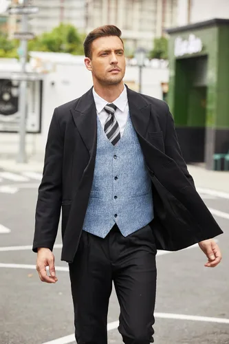 Vista 4 de COOFANDY Chalecos casuales de negocios para hombre, chaleco ligero y ajustado