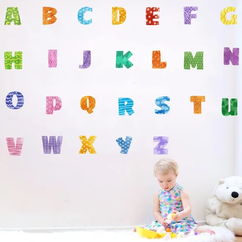 Vista 11 de Calcomanías de alfabeto para niños, alfabeto ABC, calcomanías de tren, calcomanías de pared de letras del alfabeto, calcomanías de pared
