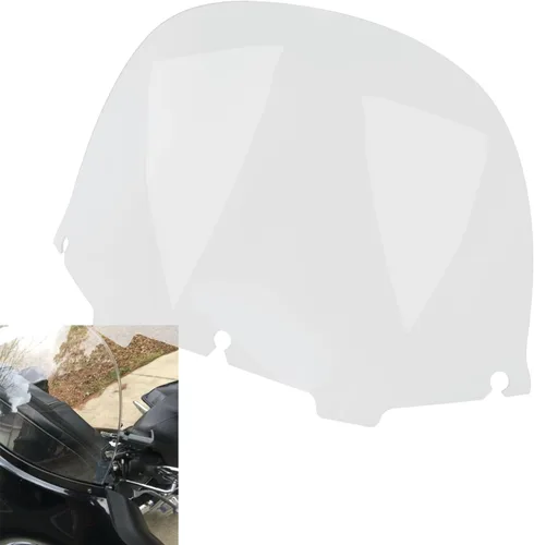 Vista 2 de Parabrisas ondulado transparente de 13 pulgadas para Harley Electra Glide Street Glide Ultra Classic y Trike 1996-2013