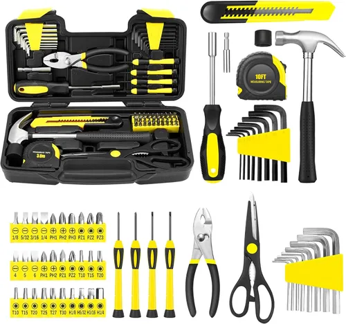 Vista 15 de Kit de herramientas para el hogar de 39 piezas, juego de herramientas manuales domésticas generales, caja de herramientas pequeña con estuche