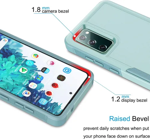 Vista 3 de Tekcoo Funda para Samsung Galaxy S20 FE Fan Edition 5G 4G 2022 2020 2 protectores de pantalla de vidrio templado Parachoques
