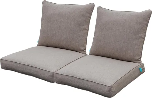 Vista 21 de QILLOWAY Juego de cojines de poliéster para sillas de exterior, cojines de exterior para muebles de patio, todo tipo de clima. Gris carbón/negro