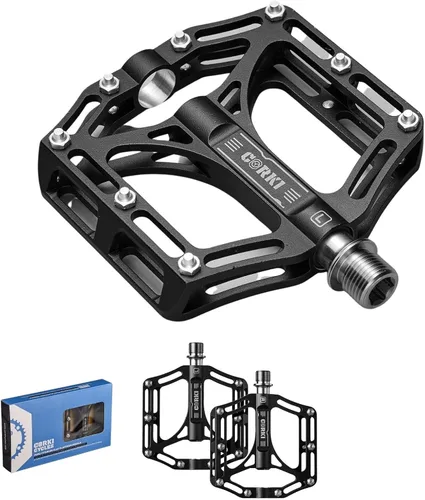 Vista 6 de Corki Cycles TOPO Pedales de bicicleta de montaña con plataforma plana de titanio - 9/16